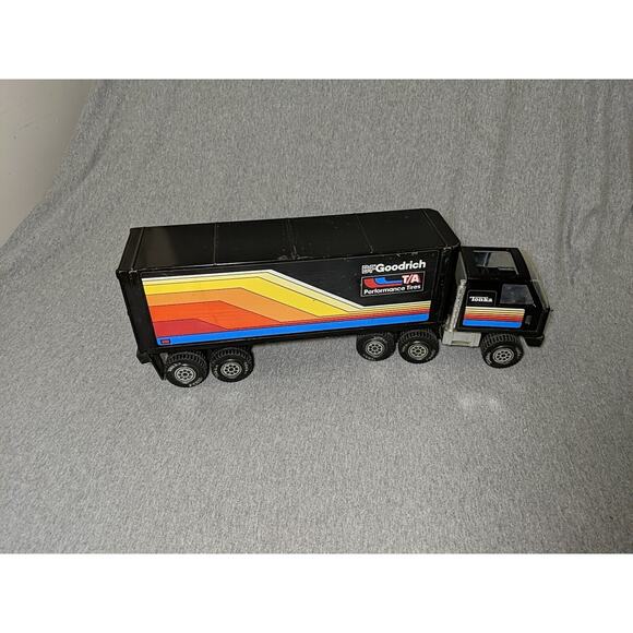 Tonka Other - Vintage Tonka Black Semi Truck & Trailer BF Goodrich T/A Tires 1970’s 21 " USA